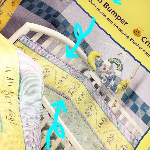 💰SOLD 3/11/22💰🆕️ NEW Vintage Psalm 91:11 Crib Bumper Pad - Picture 3 of 8